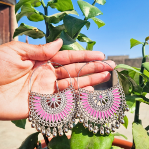 pink radiance hoop earrings for women