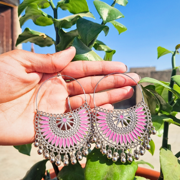 pink radiance hoop earrings for women